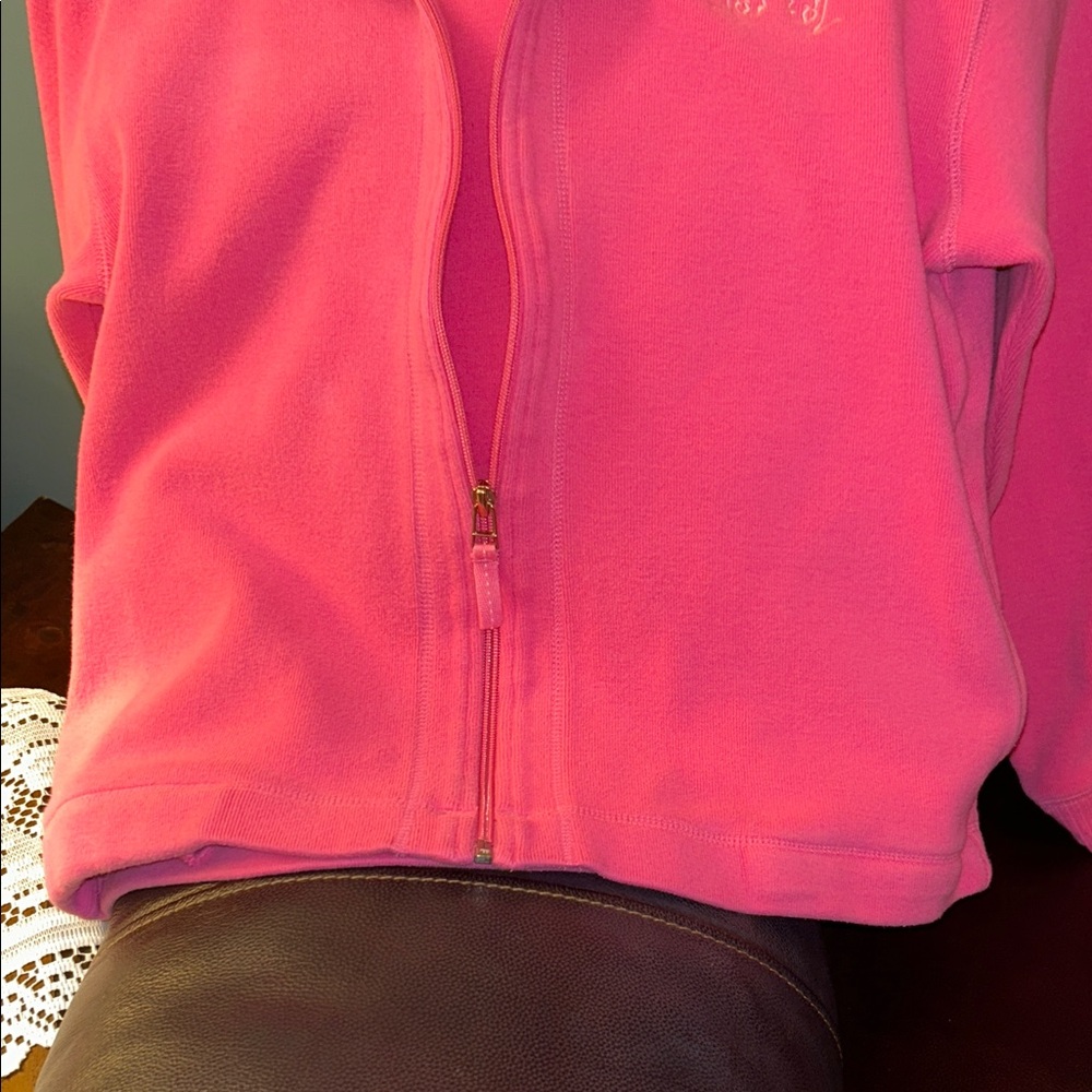 Body Chemistre- Size Med  Hot Pink Women's Sweat Jacket - Picture 5 of 8